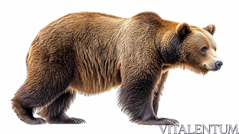 Powerful Brown Bear Side View AI Image