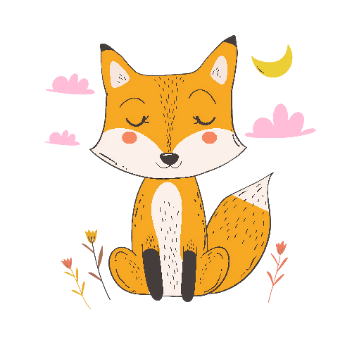 Charming Cartoon Fox Illustration for Children's Apparel POD Design