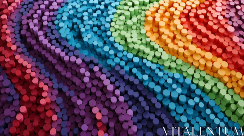 AI ART Colorful Abstract Rainbow Paper Circles Artwork