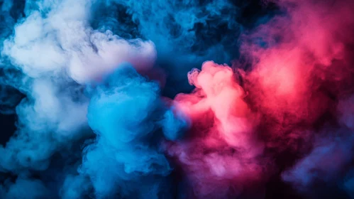 Abstract Smoke Art with Pink and Blue