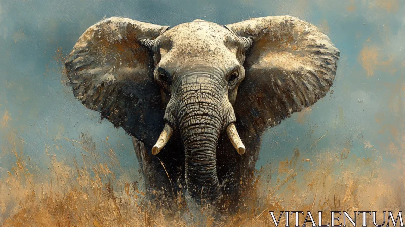 AI ART Elephant Marching through the Wild