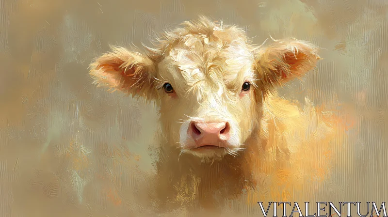 Pastoral Cow Art AI Image