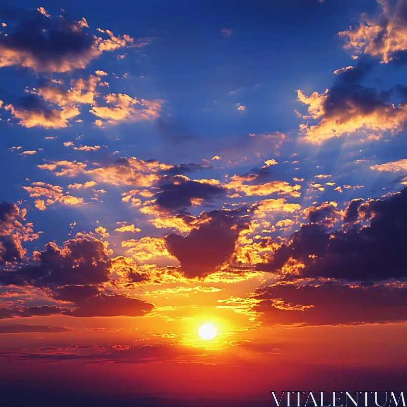 Colorful Sunset over the Horizon AI Image