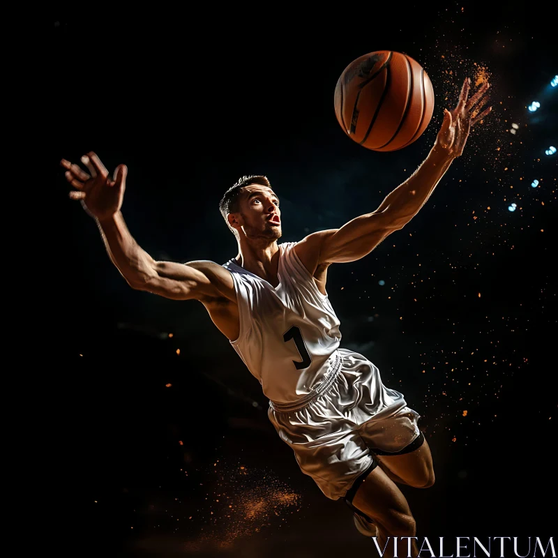 AI ART Athlete Jumping for Basketball