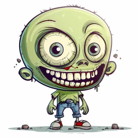 Funny Cartoon Zombie Illustration - Perfect for Children's Books