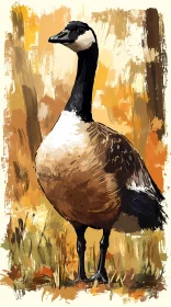 Autumn Portrait of a Graceful Goose