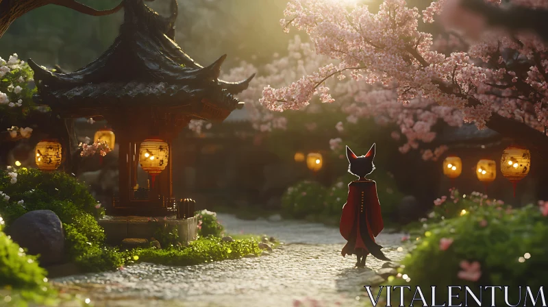 Fox in Garden AI Image