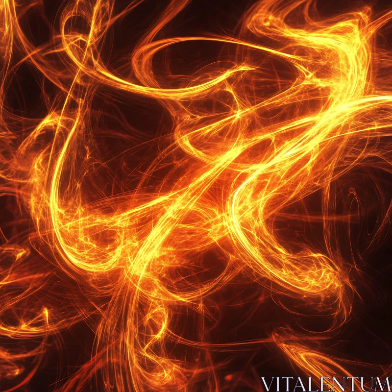 Abstract Flaming Swirls AI Image