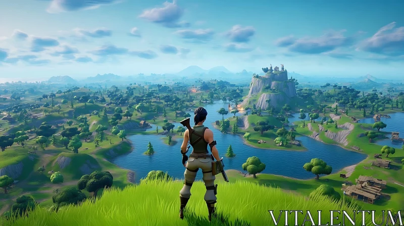 AI ART Fortnite Character Gazing at the Horizon