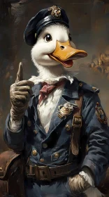 Artistic Duck in Uniform