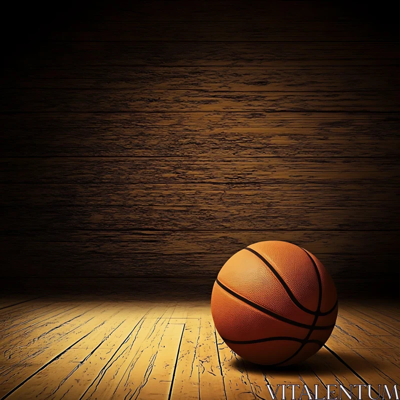 Ball on Wood AI Image