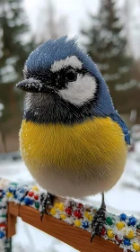 Winter Bird with Vibrant Plumage