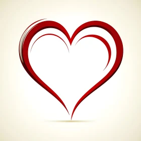 Stylized Heart Outline on Neutral Background