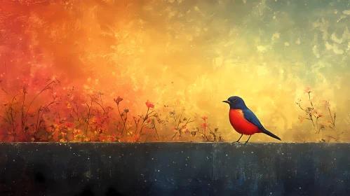 Bird with Sunset Hues
