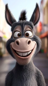 Playful Cartoon Donkey Character