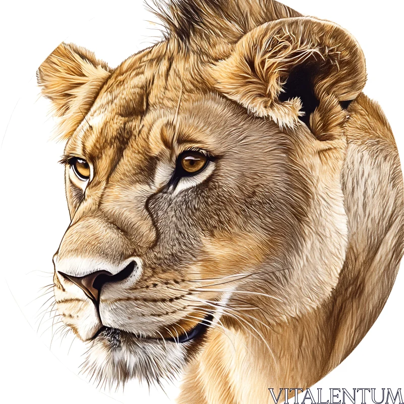 AI ART Female Lion Close-Up