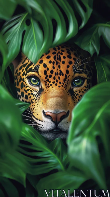 Jungle Leopard Portrait AI Image