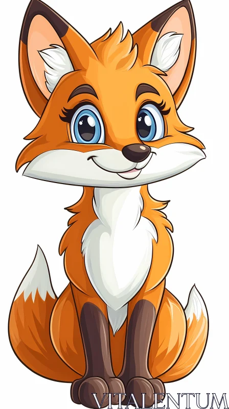 Cute Fox Character Art AI Image