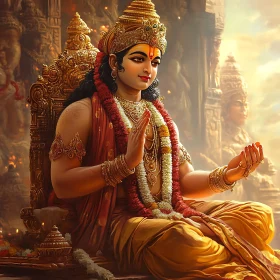 Serene Deity Image with Traditional Attire