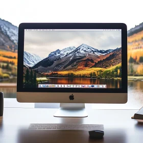 Desktop Computer in Harmonious Office Setting