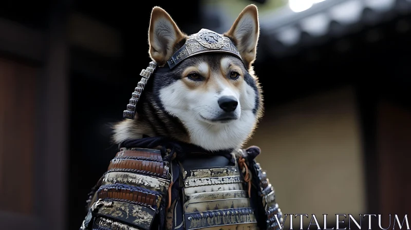 Dog in Samurai Armor - Shiba Inu Art AI Image