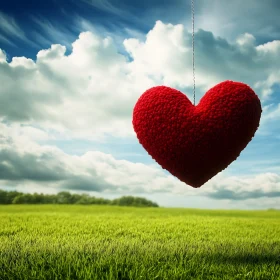 Heart Over Field: A Symbol of Love