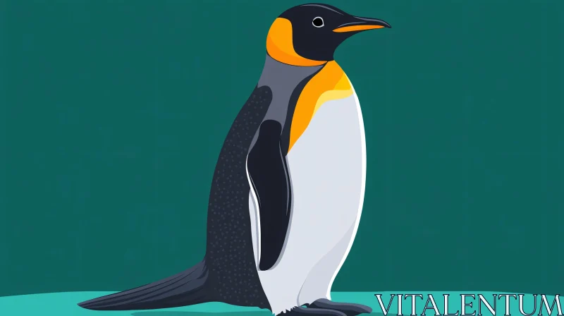 AI ART Penguin Artwork with Teal Background