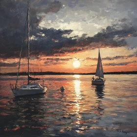 Sailboats at Sunset