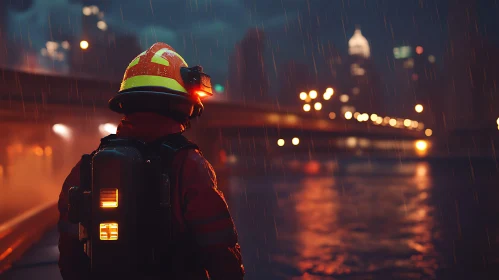 Resilience in the Rain: A Firefighter's Vigil