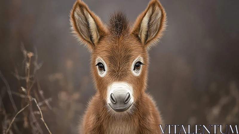 Serene Donkey Close-Up AI Image