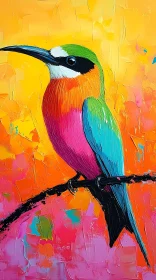 Vivid Bird Art with Abstract Background