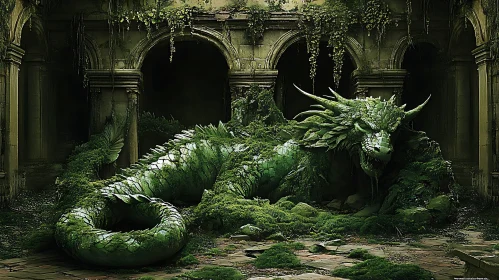 Verdant Dragon Slumbering in Ruins