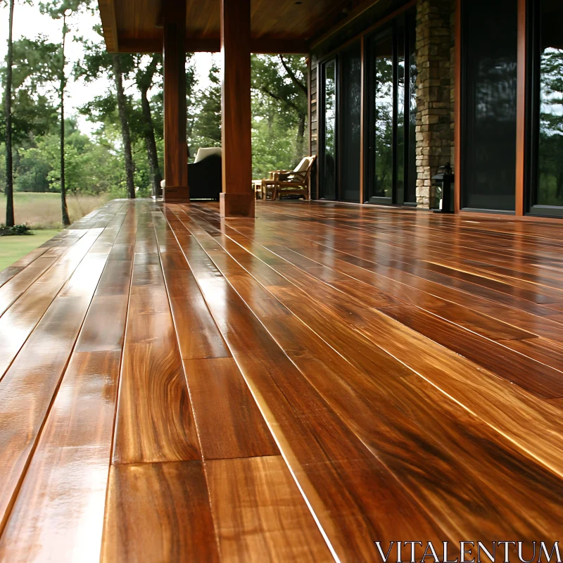 AI ART Polished Wood Deck Outdoors