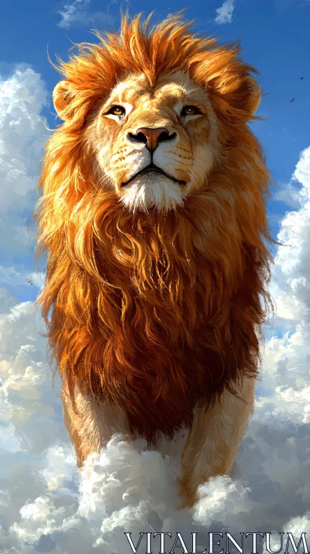 AI ART Regal Lion in the Sky