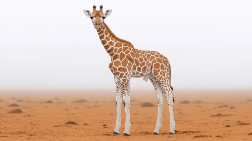 Giraffe in a Desert Ambiance