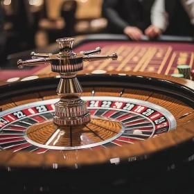 Elegant Casino Roulette Wheel and Betting Scene