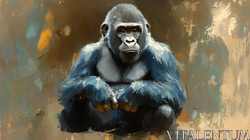 Contemplative Gorilla Art AI Image