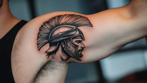 Shoulder Tattoo of a Warrior