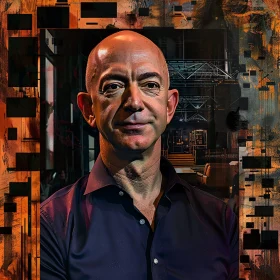 Industrial-Themed Portrait of Jeff Bezos