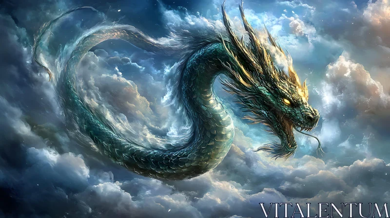 AI ART Dragon in Sky Art