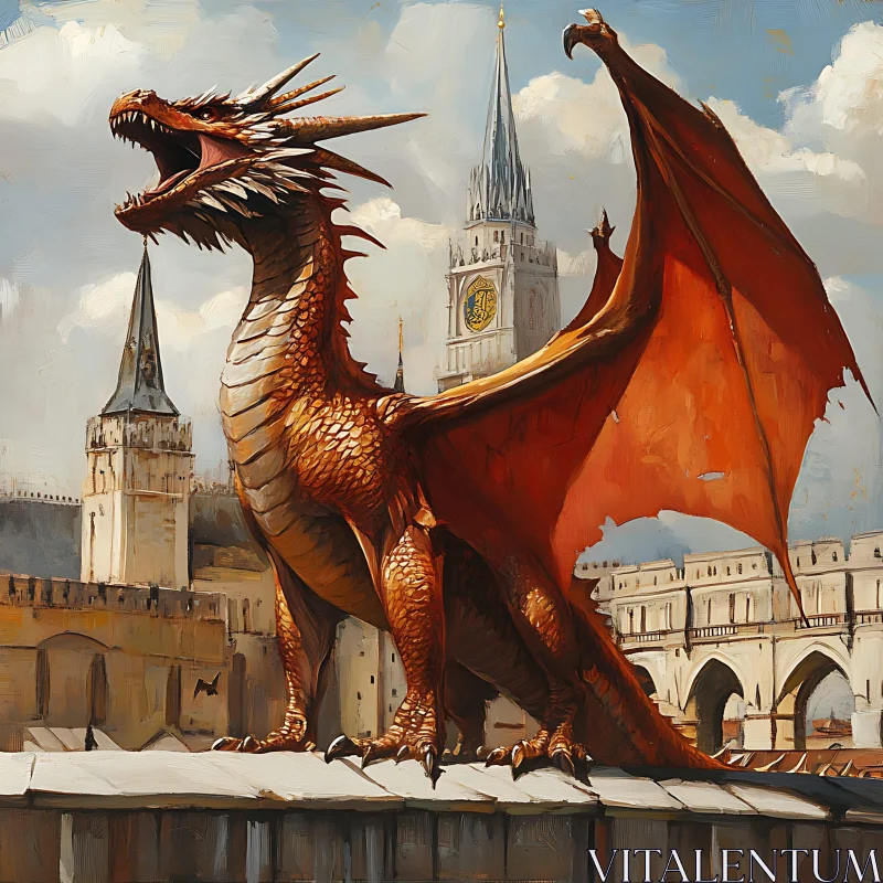 AI ART Urban Dragon: City Fantasy