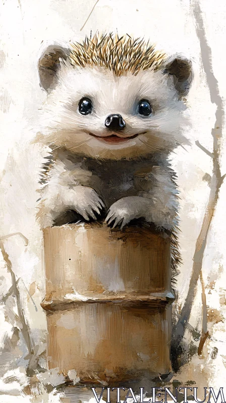 AI ART Charming Hedgehog Art