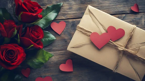 Love Letter with Roses and Hearts