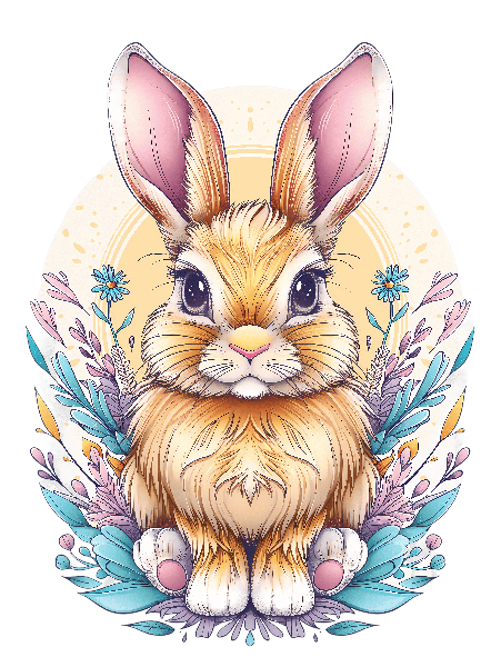 Charming Rabbit T-shirt Print POD Design