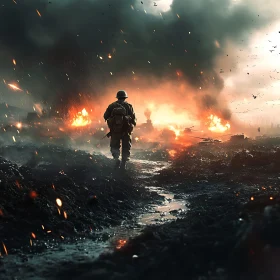Warrior in a Burning Wasteland