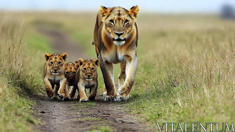 Lion Family Portrait AI Image