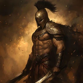 Ancient Warrior Ready for Battle