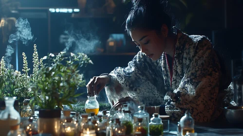 Herbalist Preparing Elixirs