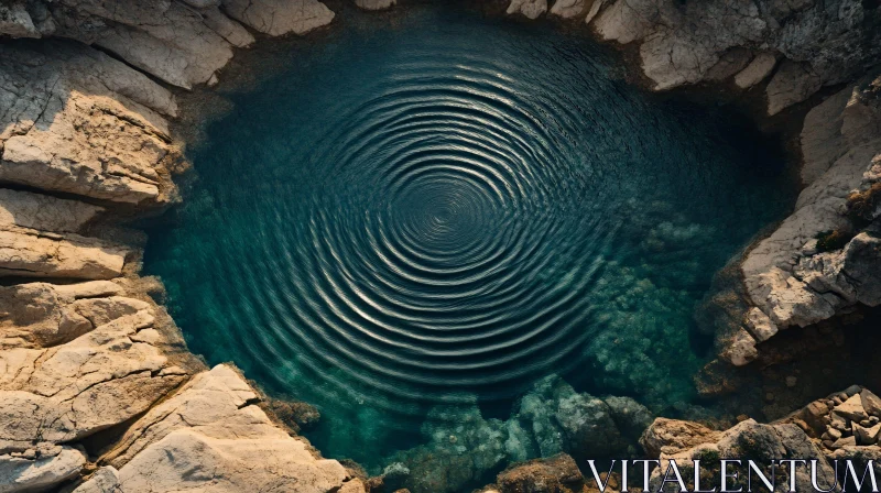 Serene Natural Pool Surrounded by Rock Formations AI Image