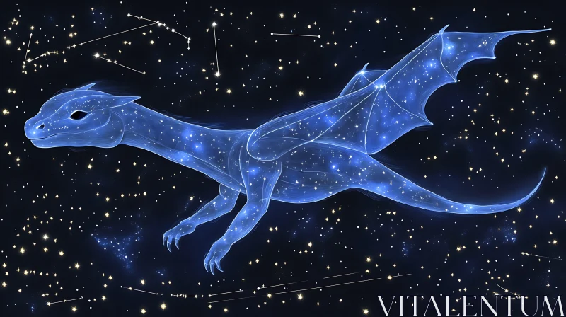 AI ART Stardust Dragon in Cosmic Flight